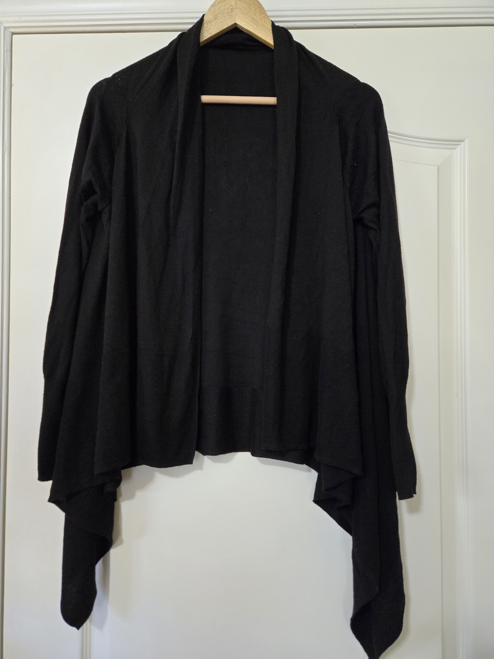 H&M Black Draped Open-Front Women's Cardigan